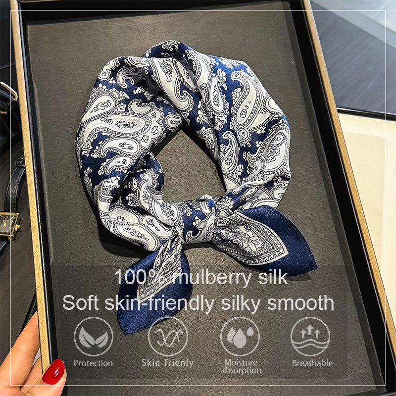 Face Scarf Mask - Luxus 100% Maulbeerseide Schal Frauen Paisley